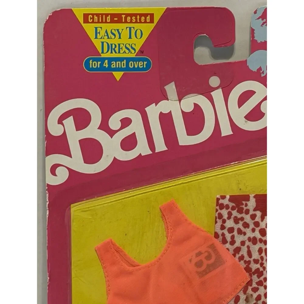 Vintage 1991 Barbie Fashion Wraps 2936 Red Orange Yellow NOS FREE SHIPPING
